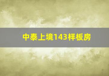 中泰上境143样板房