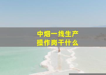 中烟一线生产操作岗干什么