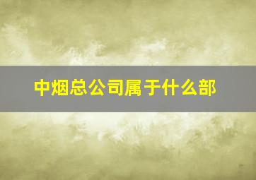 中烟总公司属于什么部