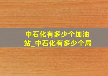 中石化有多少个加油站_中石化有多少个局