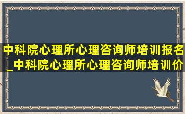 中科院心理所心理咨询师培训报名_中科院心理所心理咨询师培训价格