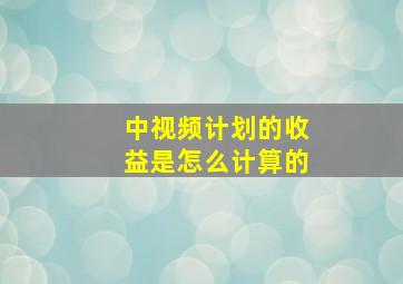 中视频计划的收益是怎么计算的