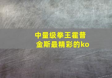 中量级拳王霍普金斯最精彩的ko