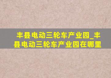 丰县电动三轮车产业园_丰县电动三轮车产业园在哪里