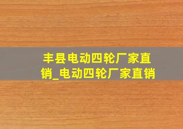 丰县电动四轮厂家直销_电动四轮厂家直销