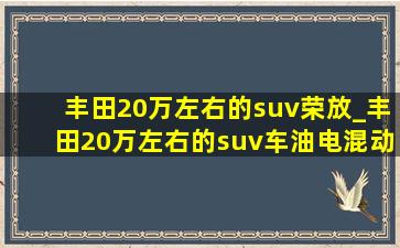 丰田20万左右的suv荣放_丰田20万左右的suv车油电混动