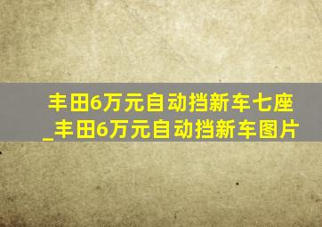 丰田6万元自动挡新车七座_丰田6万元自动挡新车图片