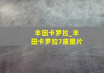 丰田卡罗拉_丰田卡罗拉7座图片