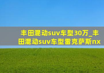 丰田混动suv车型30万_丰田混动suv车型雷克萨斯nx