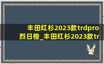 丰田红杉2023款trdpro烈日橙_丰田红杉2023款trdpro图片