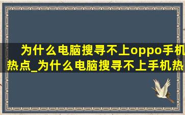 为什么电脑搜寻不上oppo手机热点_为什么电脑搜寻不上手机热点