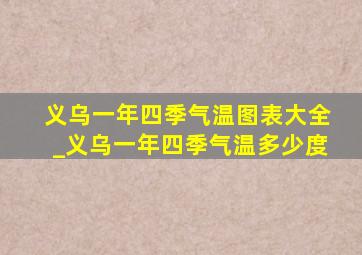 义乌一年四季气温图表大全_义乌一年四季气温多少度