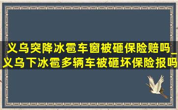 义乌突降冰雹车窗被砸保险赔吗_义乌下冰雹多辆车被砸坏保险报吗