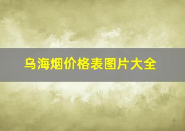 乌海烟价格表图片大全