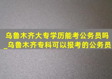 乌鲁木齐大专学历能考公务员吗_乌鲁木齐专科可以报考的公务员