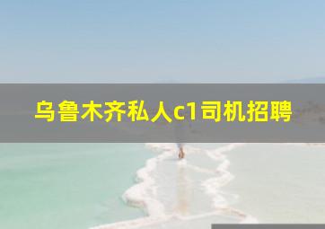 乌鲁木齐私人c1司机招聘