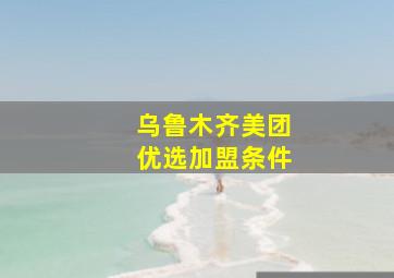 乌鲁木齐美团优选加盟条件