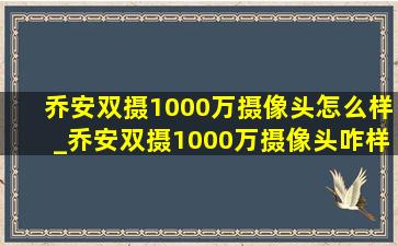 乔安双摄1000万摄像头怎么样_乔安双摄1000万摄像头咋样