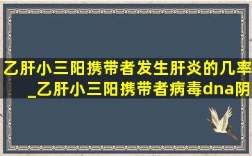 乙肝小三阳携带者发生肝炎的几率_乙肝小三阳携带者病毒dna阴性