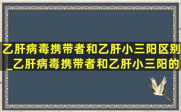 乙肝病毒携带者和乙肝小三阳区别_乙肝病毒携带者和乙肝小三阳的区别