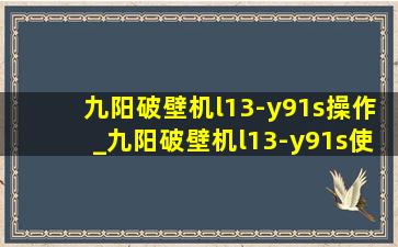 九阳破壁机l13-y91s操作_九阳破壁机l13-y91s使用教程