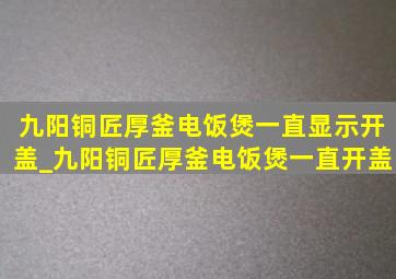 九阳铜匠厚釜电饭煲一直显示开盖_九阳铜匠厚釜电饭煲一直开盖