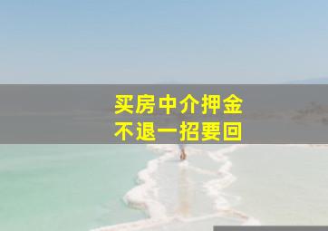 买房中介押金不退一招要回