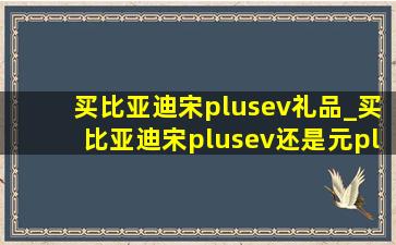 买比亚迪宋plusev礼品_买比亚迪宋plusev还是元plus好些