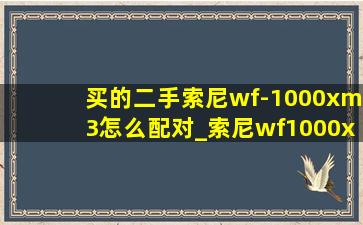 买的二手索尼wf-1000xm3怎么配对_索尼wf1000xm3只有一只怎么配对