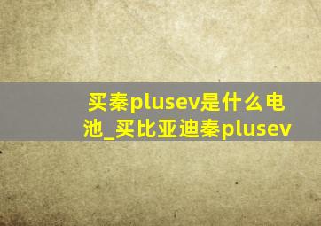 买秦plusev是什么电池_买比亚迪秦plusev