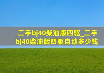 二手bj40柴油版四驱_二手bj40柴油版四驱自动多少钱