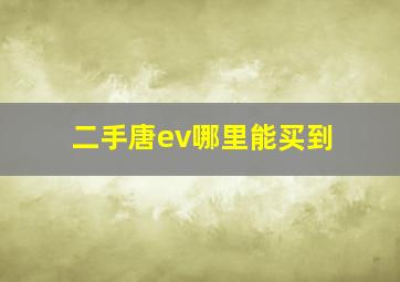 二手唐ev哪里能买到