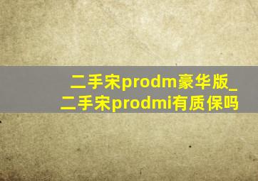 二手宋prodm豪华版_二手宋prodmi有质保吗