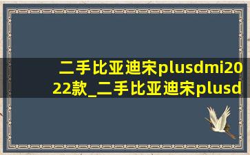 二手比亚迪宋plusdmi2022款_二手比亚迪宋plusdmi2022款能买吗