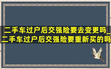 二手车过户后交强险要去变更吗_二手车过户后交强险要重新买的吗