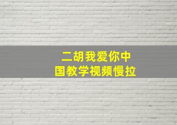 二胡我爱你中国教学视频慢拉