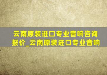 云南原装进口专业音响咨询报价_云南原装进口专业音响