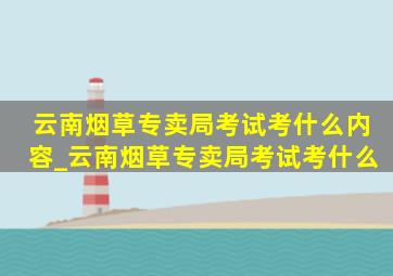 云南烟草专卖局考试考什么内容_云南烟草专卖局考试考什么