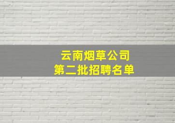 云南烟草公司第二批招聘名单