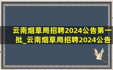 云南烟草局招聘2024公告第一批_云南烟草局招聘2024公告
