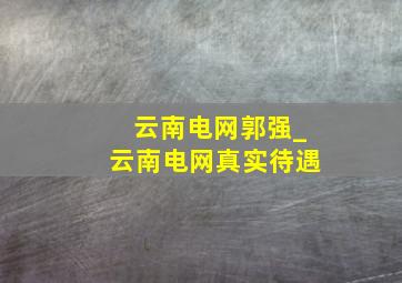 云南电网郭强_云南电网真实待遇