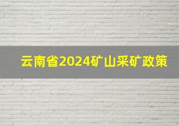 云南省2024矿山采矿政策