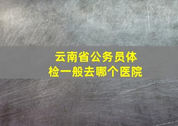 云南省公务员体检一般去哪个医院