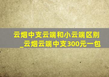 云烟中支云端和小云端区别_云烟云端中支300元一包