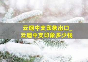 云烟中支印象出口_云烟中支印象多少钱