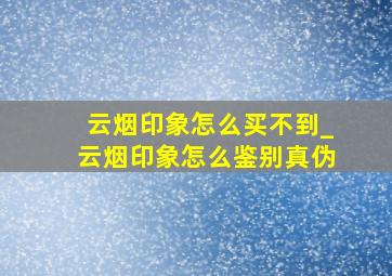 云烟印象怎么买不到_云烟印象怎么鉴别真伪