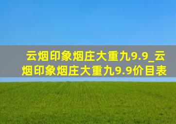 云烟印象烟庄大重九9.9_云烟印象烟庄大重九9.9价目表