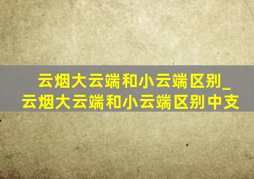 云烟大云端和小云端区别_云烟大云端和小云端区别中支