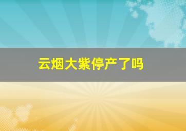 云烟大紫停产了吗