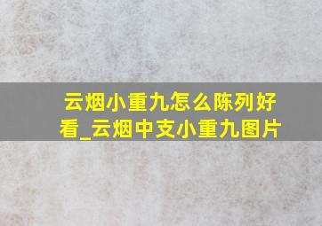 云烟小重九怎么陈列好看_云烟中支小重九图片